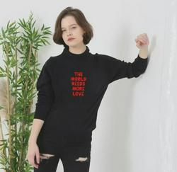 Unisex Bisiklet Yaka Baskılı Dokuma Triko