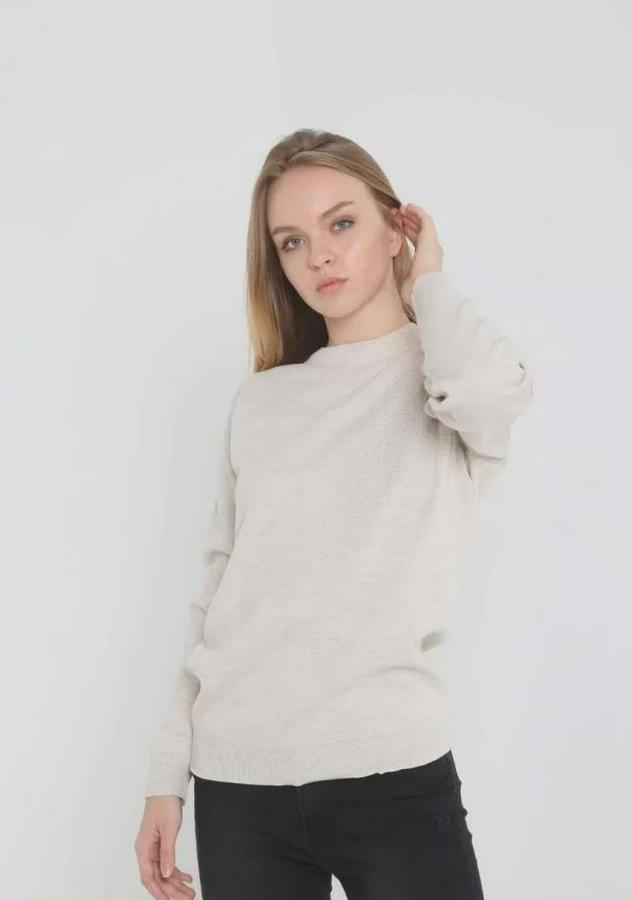 Unisex Uzun Kol Biskilet Yaka Dokuma Triko