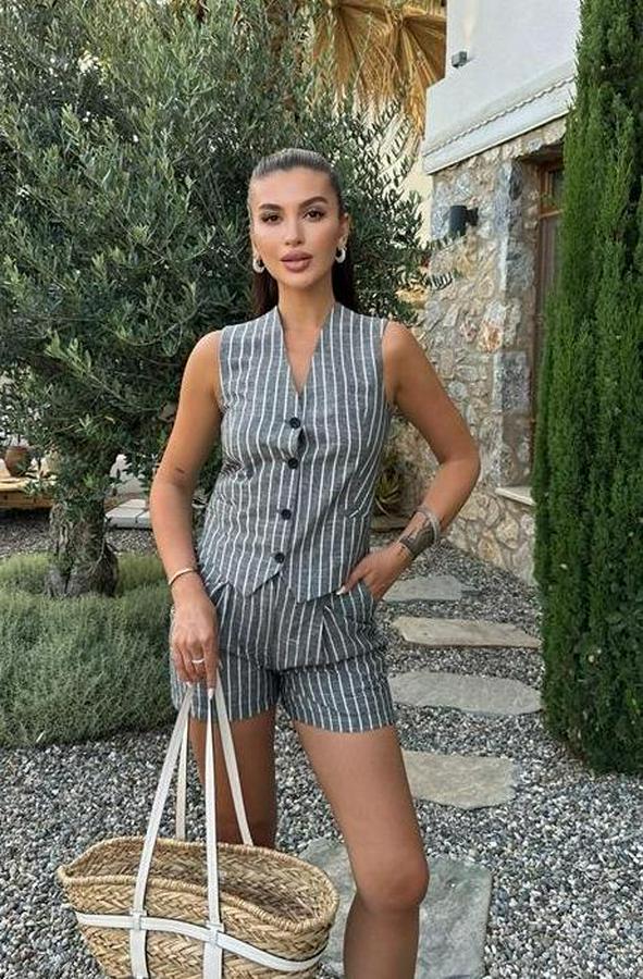 Carla Işıltılı Yelek Şort Takım 9821