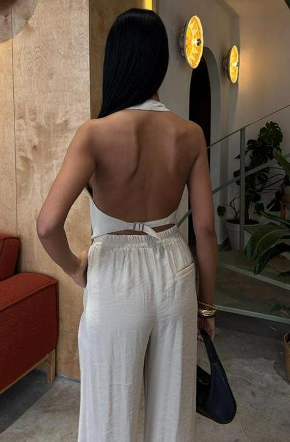 Halter Yaka Yelekli Modal Takım 10144