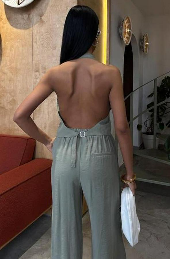 Halter Yaka Yelekli Modal Takım 10144