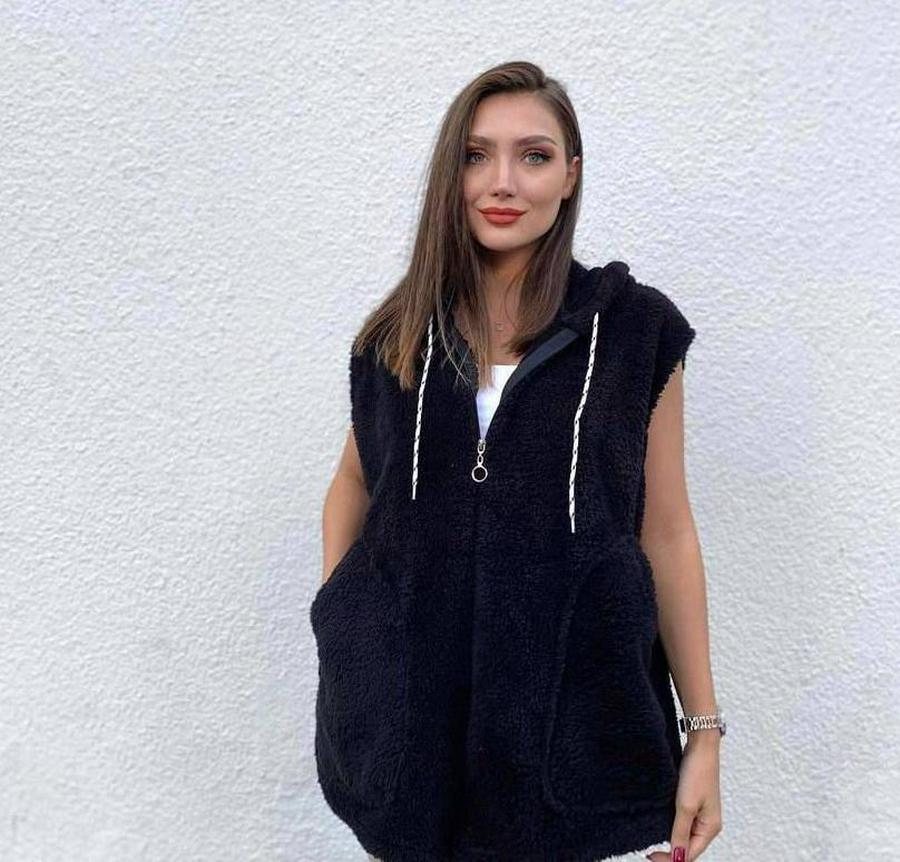 Kapüşon Ve Fermuar Detay Welsoft Kolsuz Yelek