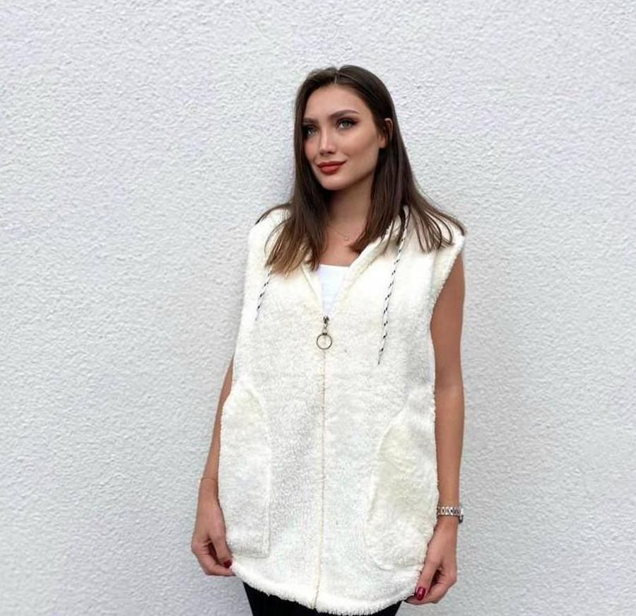 Kapüşon Ve Fermuar Detay Welsoft Kolsuz Yelek