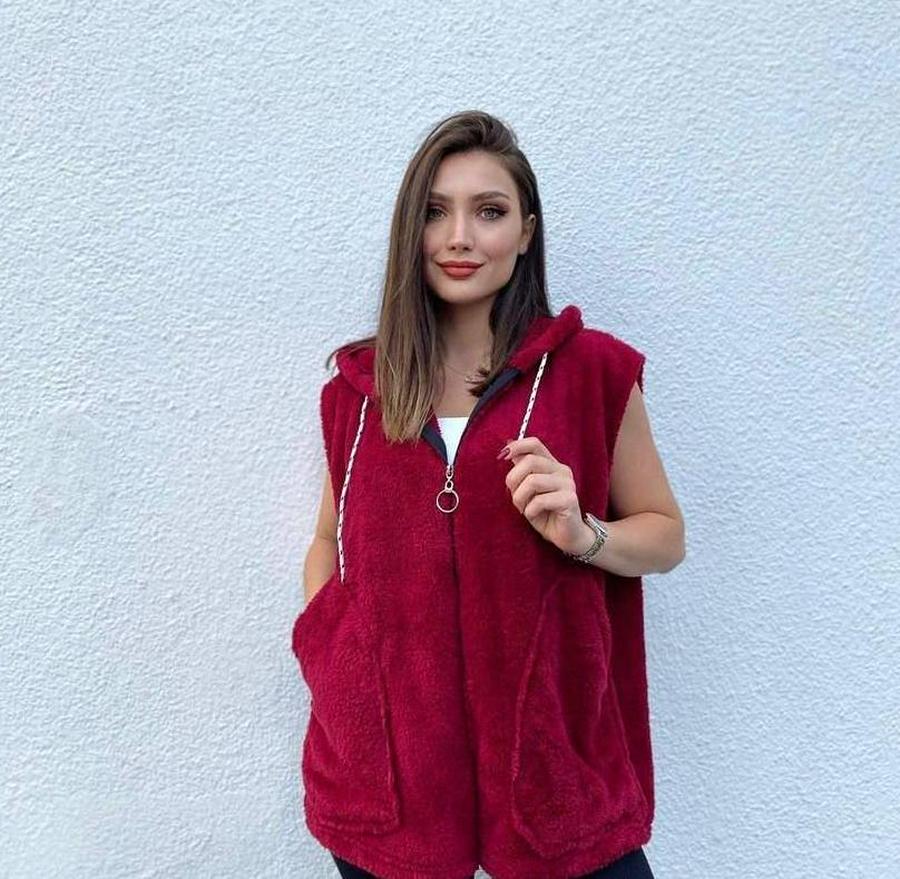 Kapüşon Ve Fermuar Detay Welsoft Kolsuz Yelek