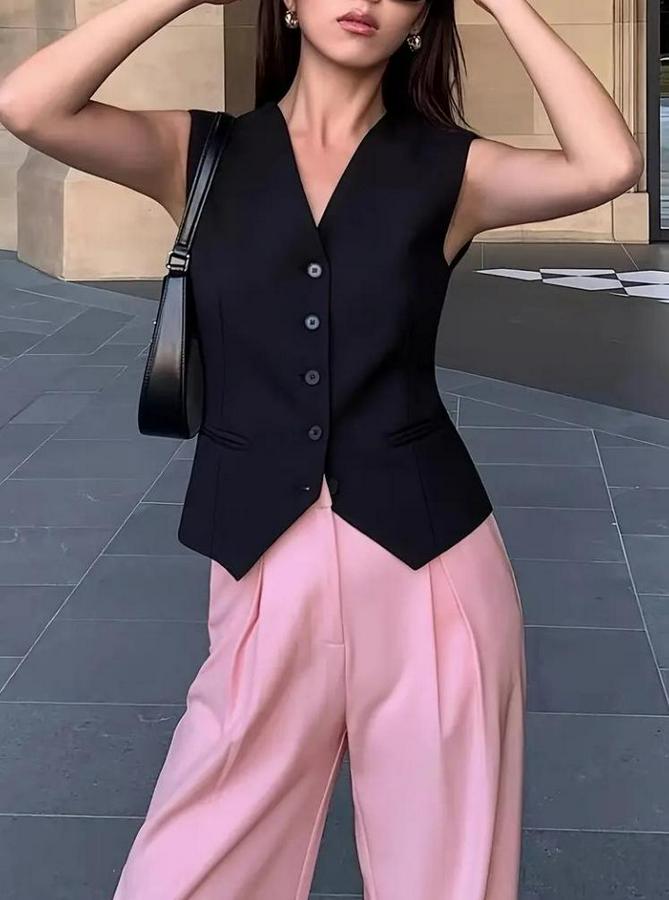 Sıfır Kollu Önden Düğmeli Atlas Yelek