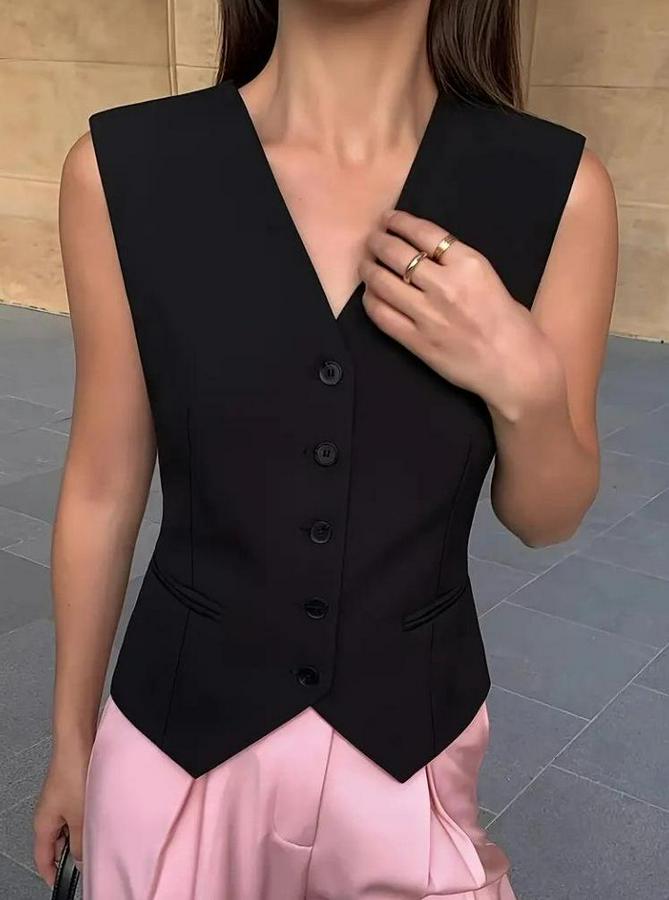 Sıfır Kollu Önden Düğmeli Atlas Yelek