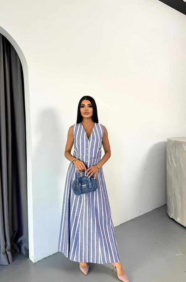 Keten Çizgili Yelek