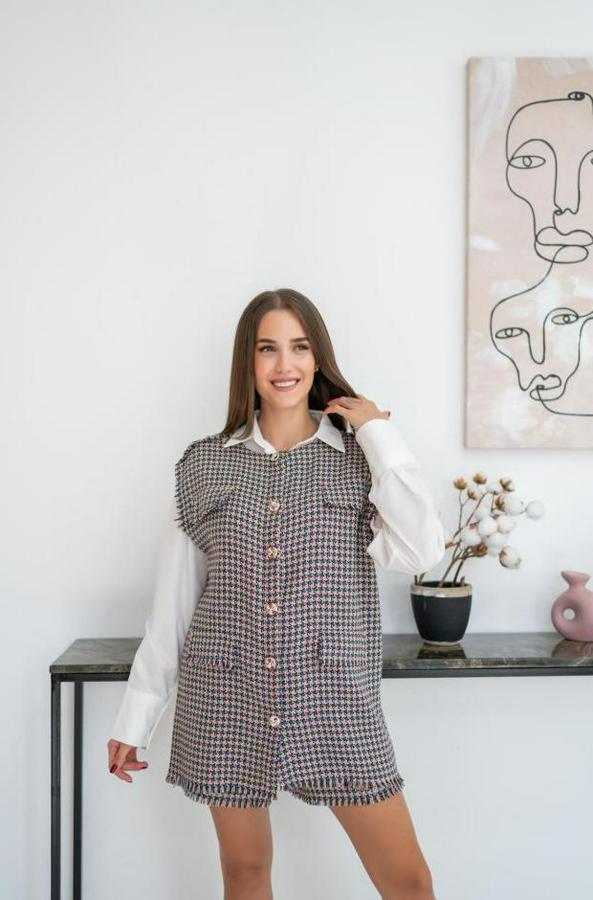 Mavi Kazayağı Desenli Yelek Ve Şort Takım