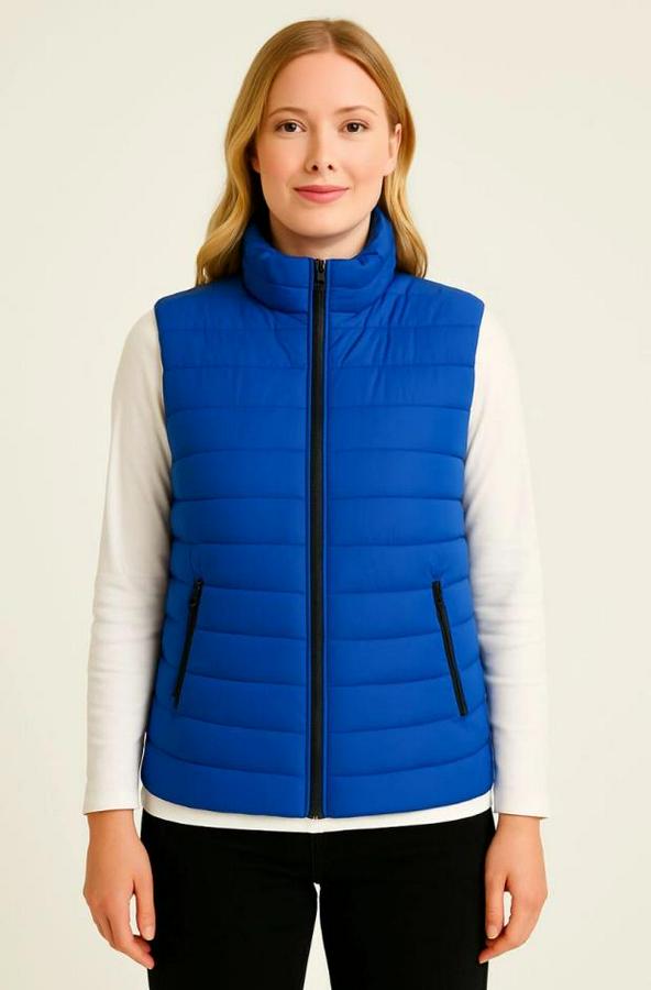 Şişme Fermuarlı Yelek Su Itici Kapitone Astarlı Kumaş Cepli Hafif Kışlık Spor Rahat Kalıp