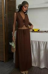 Yelek Önden Bağlamalı Uzun Etekli Takım 10192