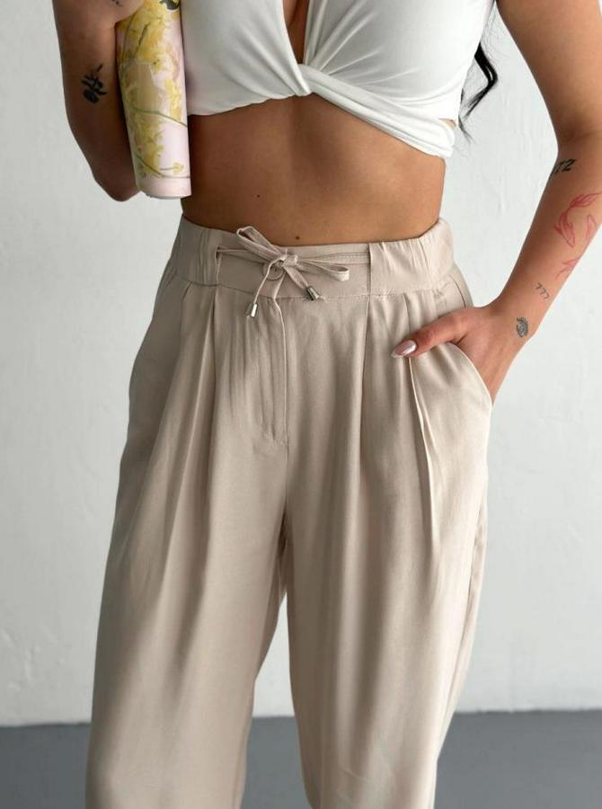 Yüksel Bel Rahat Paça Pantalon