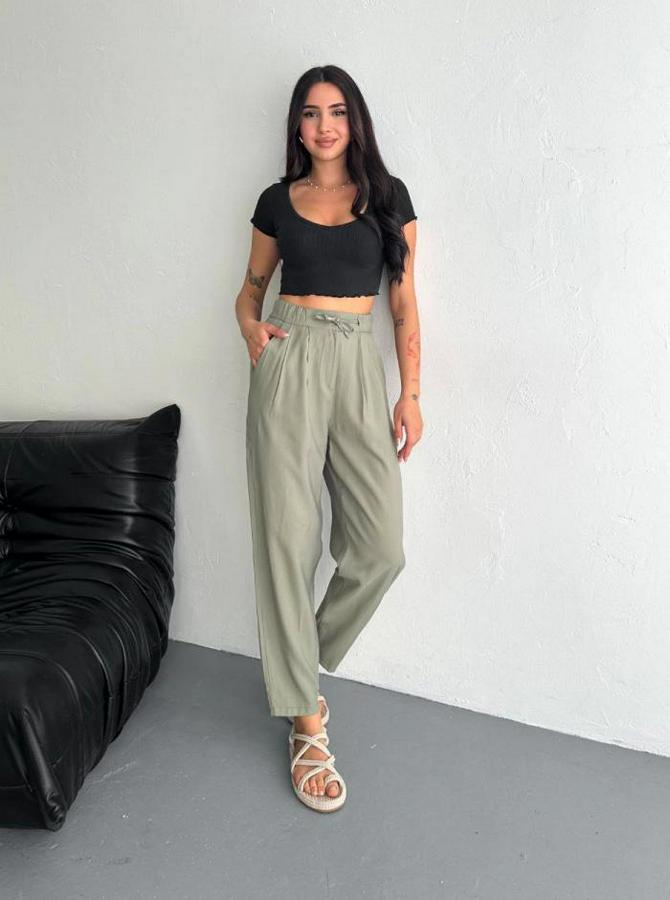 Yüksel Bel Rahat Paça Pantalon